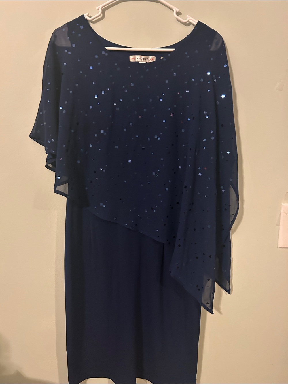 Aa Studio Navy Dress with Subtle Embellishment